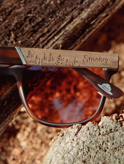 Smokey Bear Engraved Wooden Sunglasses