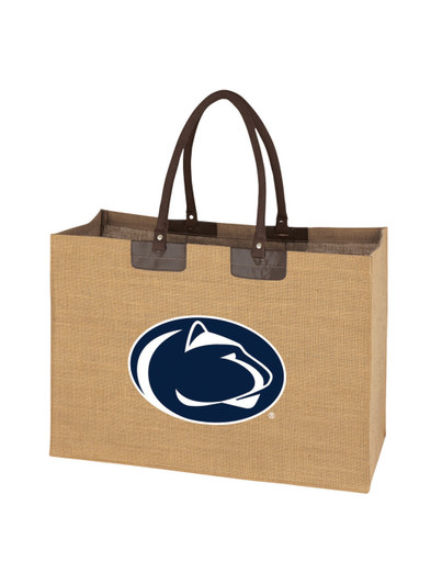 Penn State Tote Bag made with Natural Jute Fibers