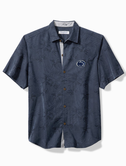 Penn State Palm Print Camp Shirt Tommy Bahama Navy Penn State Palm Print Camp Shirt Tommy Bahama Navy