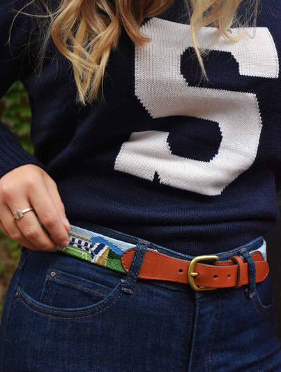 Penn State Campus Scenery Needlepoint Belt