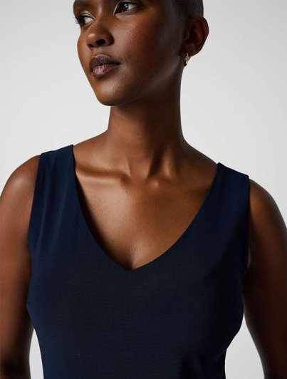 Joseph Ribkoff Navy V Neck Sleeveless Top