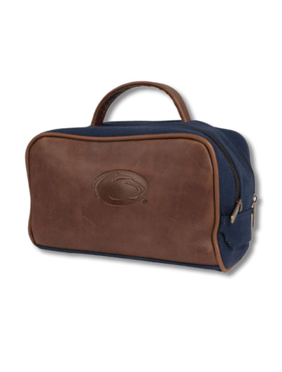 Penn State Canvas and Leather Toiletry Bag