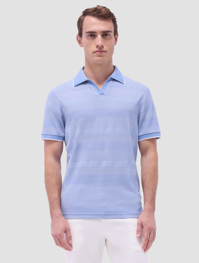 Mixed Media Johnny Collar Polo Bugatchi Mixed Media Johnny Collar Polo Bugatchi