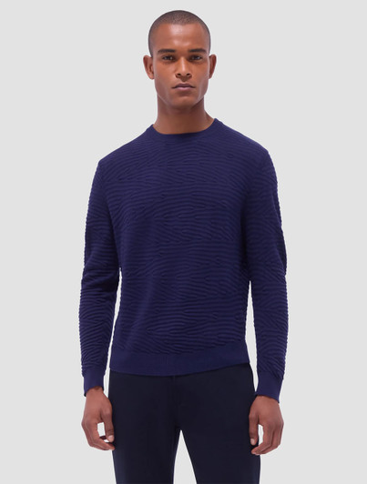 Textured Knit Crew Neck Sweater Bugatchi GH703CN1