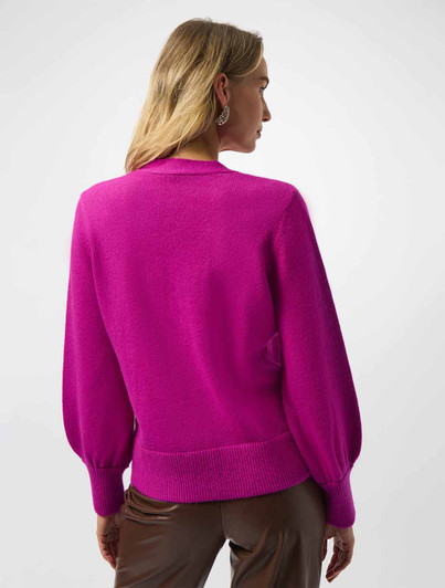 Womens Pink Cardigan Sweater with Rhinestone Buttons