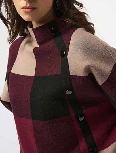 Womens Plaid Boxy Sweater Top Joseph Ribkoff