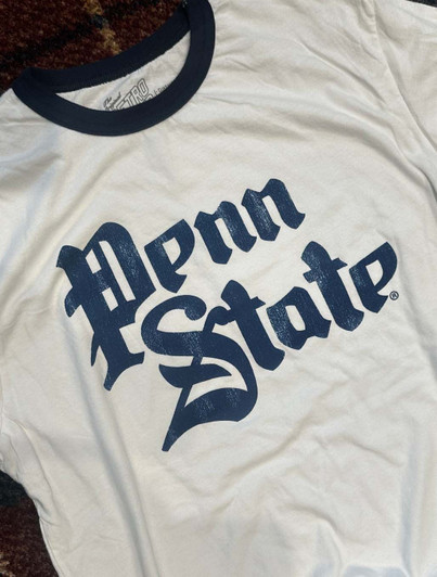 Penn State Ringer T-Shirt with Gothic Script Logo