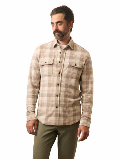 Faherty Brand Legend Sweater Shirt Sandbar Tan Plaid