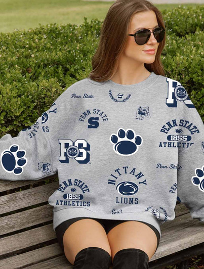 Penn State All Over Logo Crew Sweatshirt | Gameday Couture