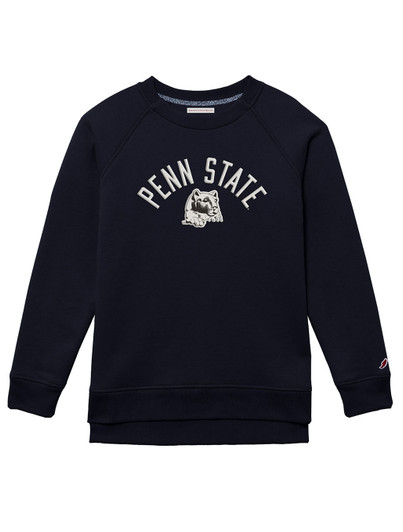 Womens Penn State Crew Neck Sweatshirt Navy with Lion Shrine