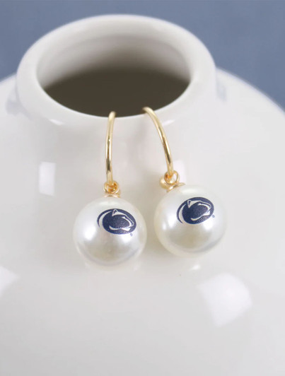 Penn State Pearl Hoop Earrings Seasons Jewelry