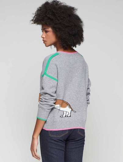 Womens Wool Sweater with Dachshund Design