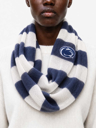 Penn State Navy & White Striped Infinity Scarf | Logofit