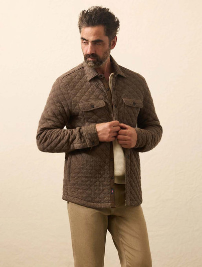 Mens Quilted CPO Fleece Jacket Faherty Brand