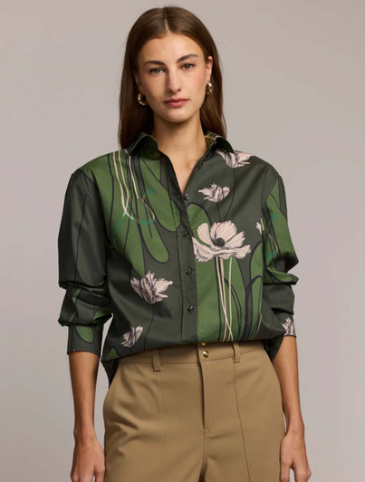 Hinson Wu Poppy Print Blouse Tucked In