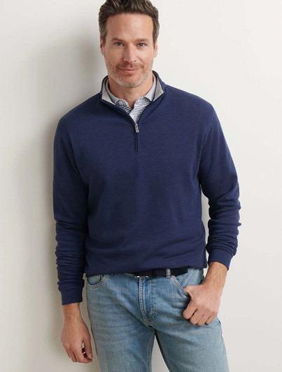 Crown Comfort Essential Pullover Peter Millar Navy