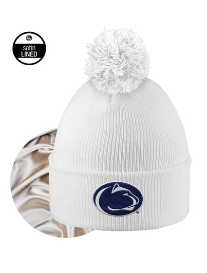 Womens Penn State Winter White Hat with Satin Lining
