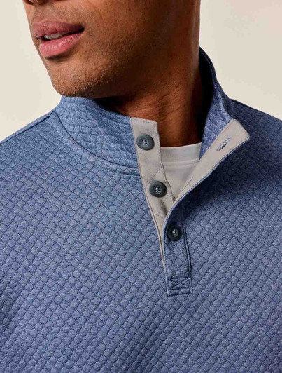 Johnnie-O Quilted Quarter Zip Laguna Blue