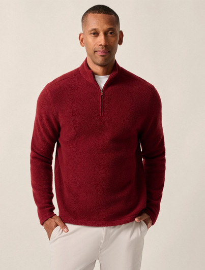 Dion Sherpa Quarter Zip Johnnie-O Red