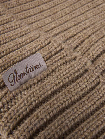 Mens Tan Wool Beanie Hat