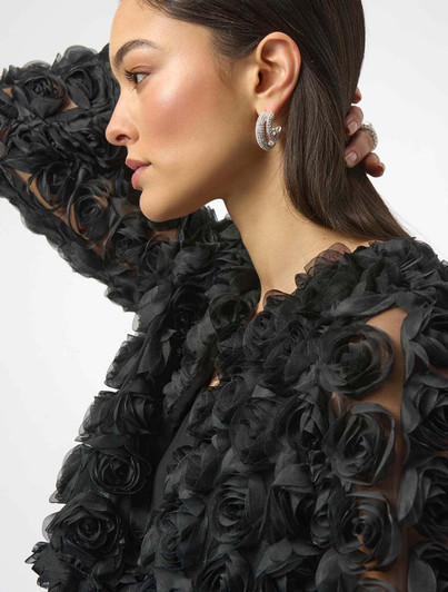 Womens Formal Bolero Jacket with Black Roses