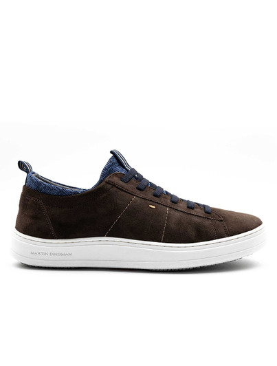 Cameron Walnut Suede Leather Sneaker Martin Dingman