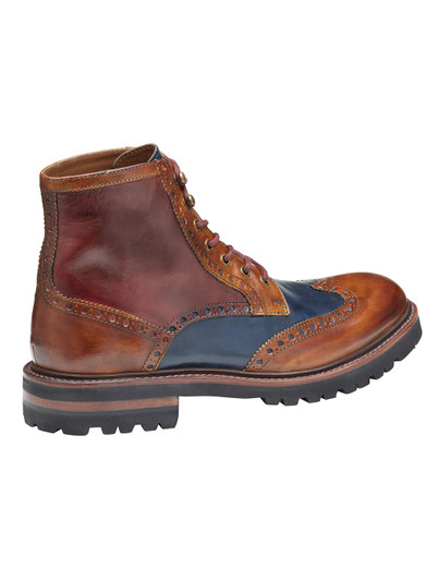 Mens Johnston Murphy Tan and Navy Boot