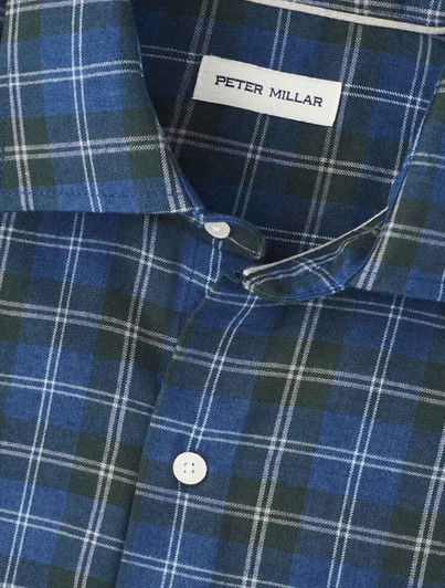 Mens Peter Millar Navy Blue Flannel Shirt