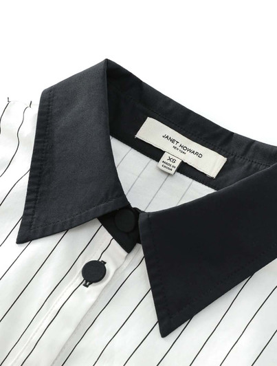 Womens Black and White Stripe Blouse