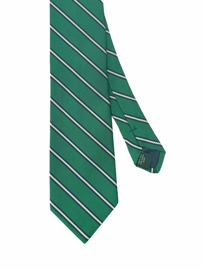 Green Striped Silk Tie | R. Hanauer