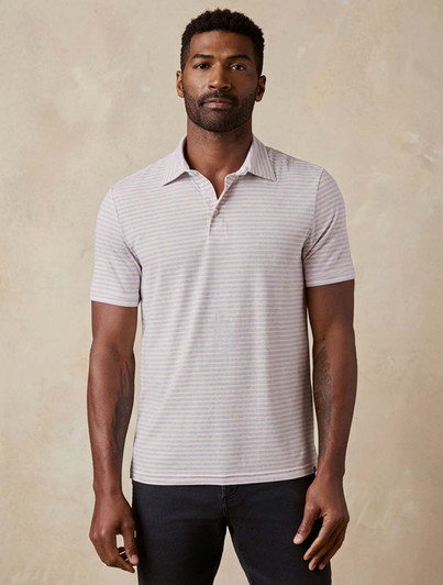 Movement Beach Stripe Polo Faherty MKS2425 Lavender Beach
