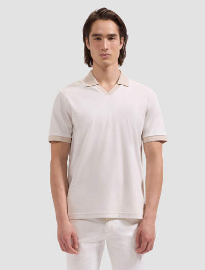 Bugatchi Ivory Johnny Collar Polo