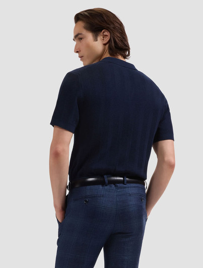 Short Sleeve Johnny Collar Sweater | Bugatchi