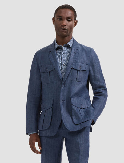 Linen Safari Blazer | Bugatchi