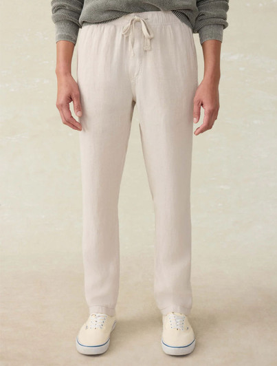 Faherty Brand Linen Drawstring Pant Khaki