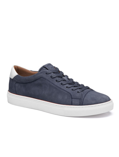 Luther Perfed Lace-To-Toe Navy Suede Sneaker | Johnston & Murphy