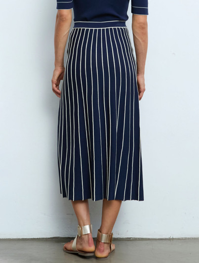 Navy & White Knit Striped Skirt | Aldo Martins