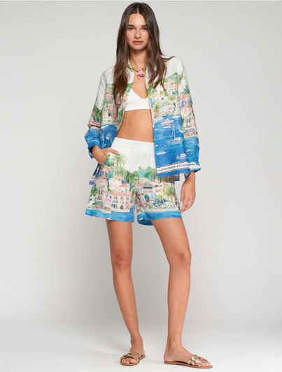 Mediterranean Coast Print Shorts | Vilagallo