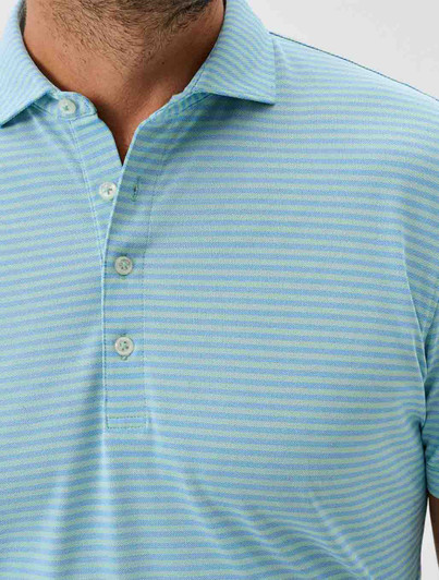 Stetsons Stripe Performance Polo Johnnie-O close up