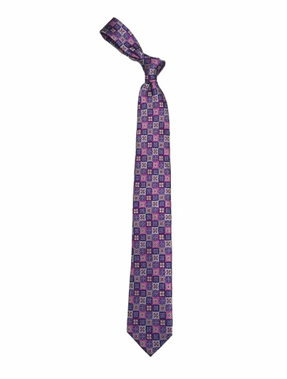 Pink and Purple Silk Tie