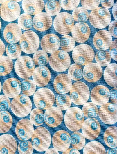 Seashell Print Silk Tie  Made in Italy up close