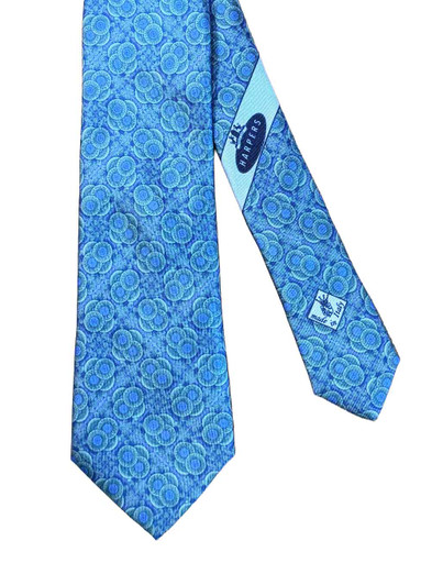 Blue & Green Print Silk Tie | Made in Italy