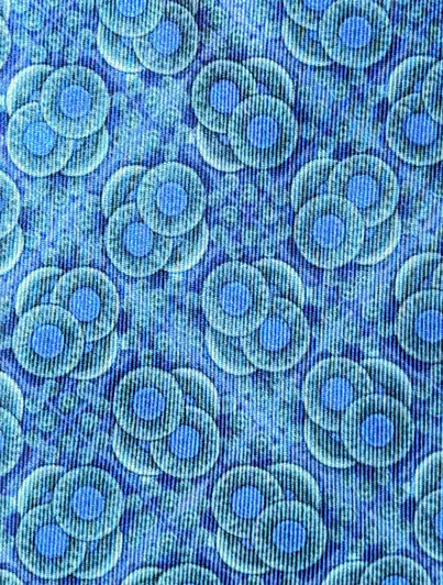 Blue & Green Print Silk Tie  Made in Italy close up