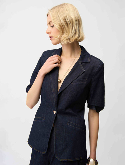 Short Sleeve Denim Blazer | Joseph Ribkoff
