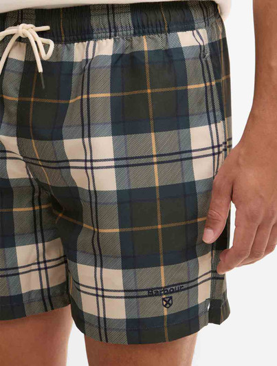 Staple Tartan Swim Short Barbour close up in Classic
