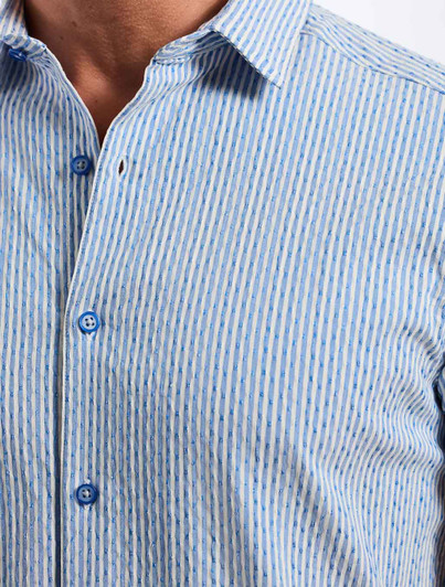 Close up of Fornillo Short Sleeve Shirt Robert Graham