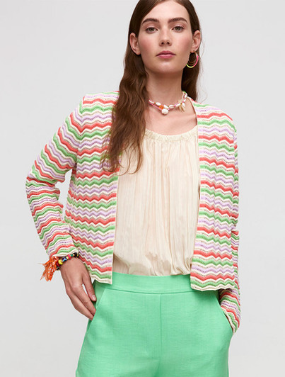 Wan Coral Chevron Knit Jacket  Aldo Martins