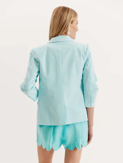 Back of Taylor Seersucker Blazer Tyler Boe