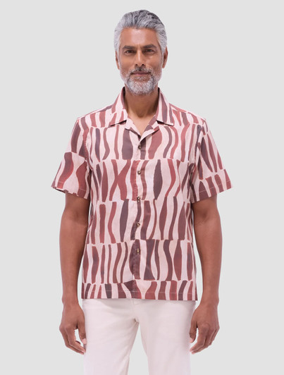 Jackson Abstract Zebra Print Camp Shirt Bugatchi