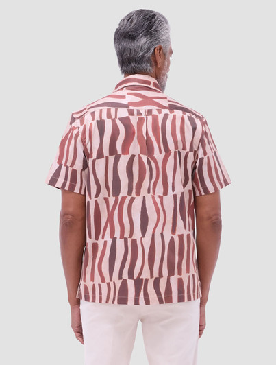 Jackson Abstract Zebra Print Camp Shirt  Bugatchi back